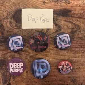 VTG 80’s Deep Purple Pinback Concert buttons pins hard Rock / Metal / hair